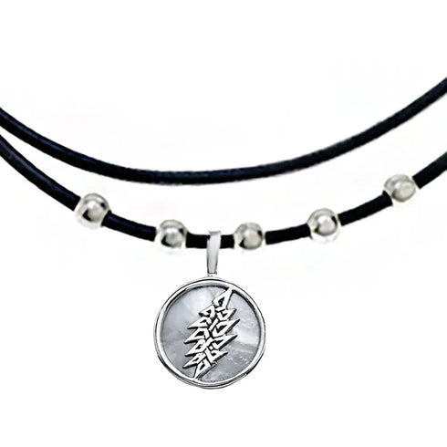 Grateful Dead - Lightning Bolt Sterling Silver Beads & Thin Leather Necklace - StealieShop