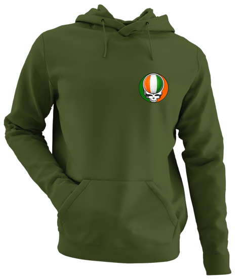 Côte d’Ivoire FIFA World Cup - Premium Grateful Dead Left Chest Hoodie - Military Green