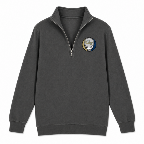 Georgia Tech - Premium Grateful Dead Quarter-Zip Pullover - Charcoal - 6