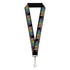 Grateful Dead - Lanyard - 1.0" - Dancing Skeletons Black Multi Color - StealieShop