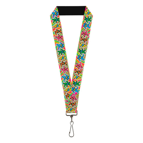Grateful Dead - Lanyard - 1.0" - Grateful Dead Dancing Bears Swirl Multi Color - StealieShop