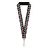 Grateful Dead - Lanyard - 1.0" - GRATEFUL DEAD Dancing Skeletons and Text Black/White/Red - StealieShop