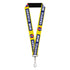 Grateful Dead - Lanyard - 1.0" - GRATEFUL DEAD Text Box and Steal Your Face Logo Yellow/Blue/White - StealieShop