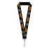 Grateful Dead - Lanyard - 1.0" - GRATEFUL DEAD Text and Skull and Roses Round Logo Black/Yellow - StealieShop