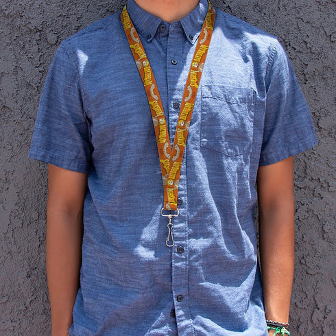 Grateful Dead - Lanyard - 1.0" - Grateful Dead SUNSHINE DAYDREAM Skeleton Orange - StealieShop