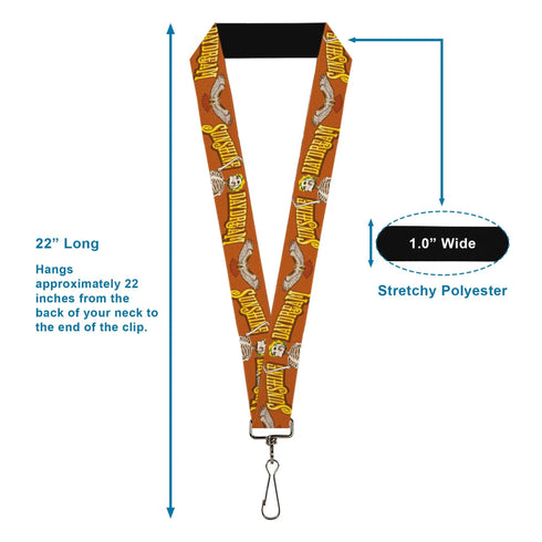 Lanyard - 1.0" - Grateful Dead SUNSHINE DAYDREAM Skeleton Orange