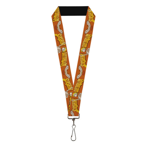 Grateful Dead - Lanyard - 1.0" - Grateful Dead SUNSHINE DAYDREAM Skeleton Orange - StealieShop