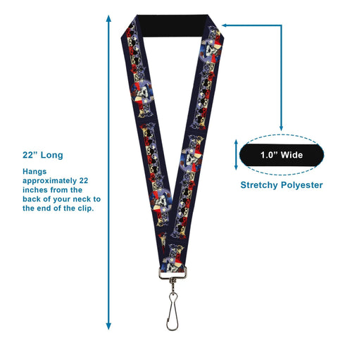 Grateful Dead - Lanyard - 1.0" - Grateful Dead Dave's Picks Skeleton Americana Bonus Art - StealieShop