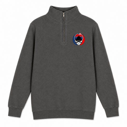 America 250 Iwojima Stealie - Life is dead.® - Premium Grateful Dead Quarter-Zip Pullover - Charcoal - 6
