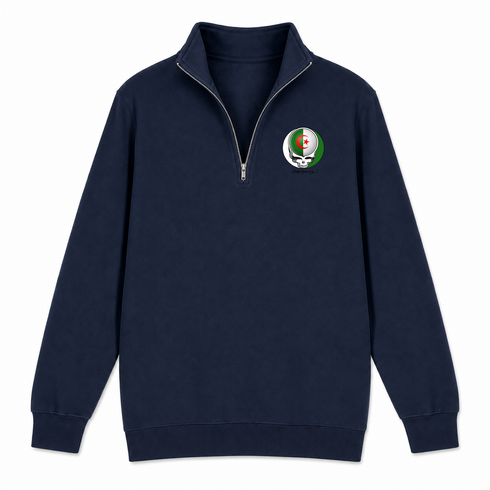 Algeria FIFA World Cup - Premium Grateful Dead Quarter-Zip Pullover - Navy - 4