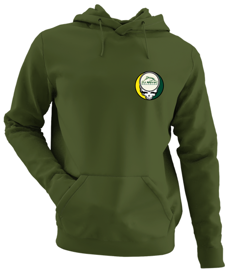Le Moyne - Premium Grateful Dead Left Chest Hoodie - Military Green