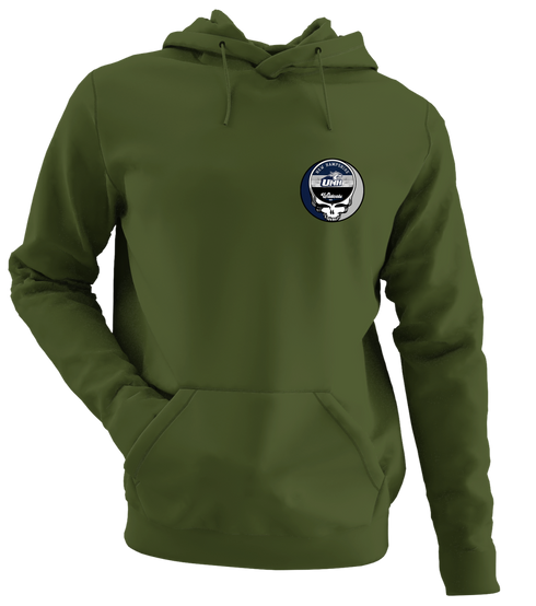 University of New Hampshire - Premium Grateful Dead Left Chest Hoodie - Military Green - 7