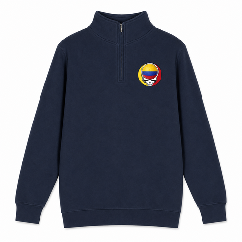 Colombia FIFA World Cup - Premium Grateful Dead Quarter-Zip Pullover - Navy - 3
