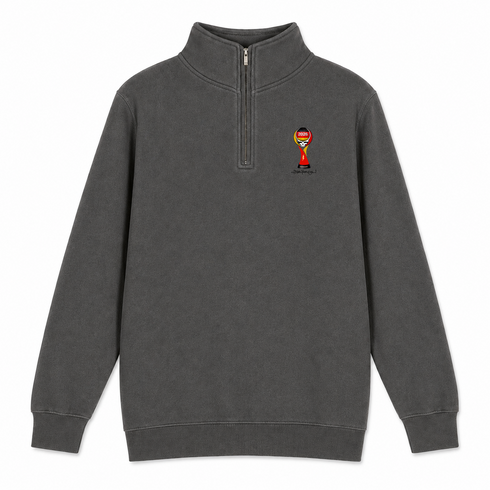 German FIFA New Troph - Premium Grateful Dead Quarter-Zip Pullover - Charcoal - 5