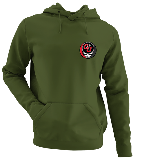 Clark - Premium Grateful Dead Left Chest Hoodie - Military Green