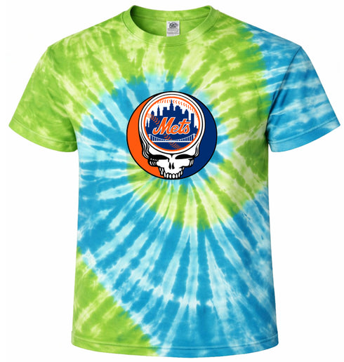 New York Mets Stealie Tie-Dye Grateful Dead T-Shirt