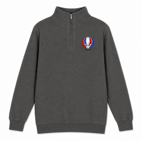 France FIFA World Cup - Premium Grateful Dead Quarter-Zip Pullover - Charcoal - 5