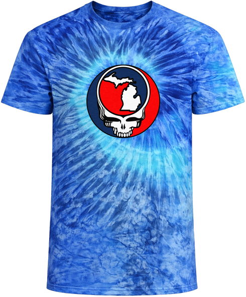 Michigan State Map Stealie Tie-Dye × Grateful Dead Tee