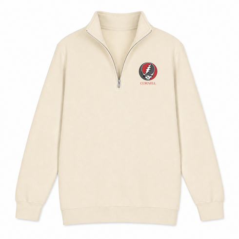 Cornell University - Premium Grateful Dead Quarter-Zip Pullover - Sand - 2