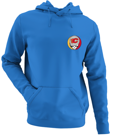 Calgary Flames - Premium Grateful Dead Left Chest Hoodie - Heather Royal - 5