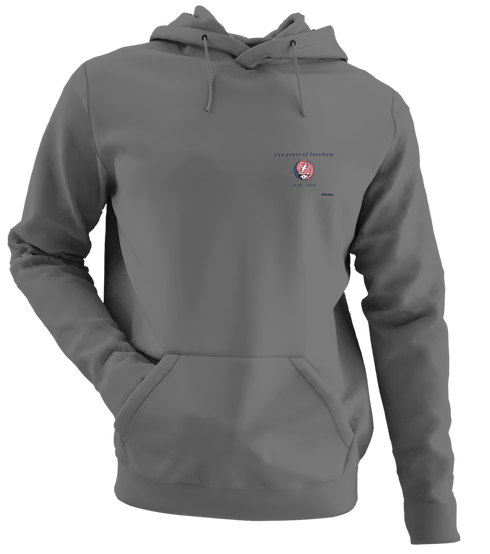 250 years of Freedom Stealie - Life is dead. - Premium Grateful Dead Left Chest Hoodie - Charcoal - 8