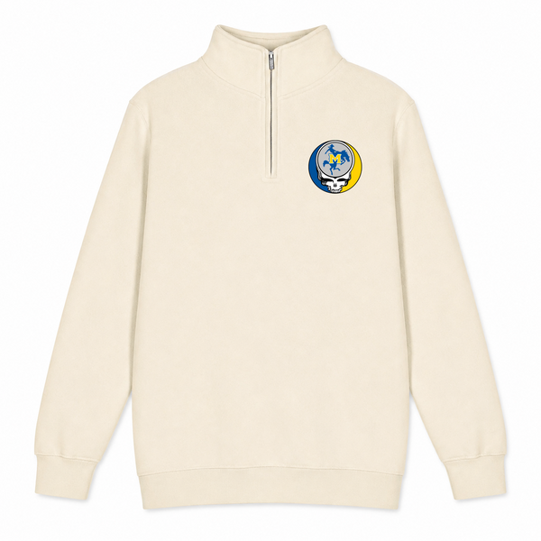 McNeese University - Premium Grateful Dead Quarter-Zip Pullover - Sand - 1