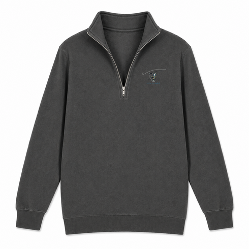 Jerry' Fly Fishin' - Life is dead.® - Premium Grateful Dead Quarter-Zip Pullover - Charcoal - 6