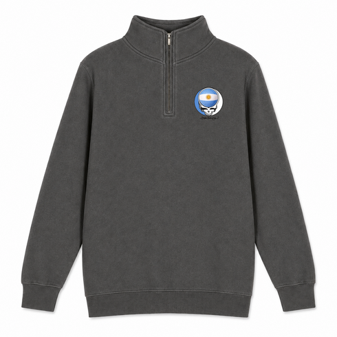 Argentina FIFA World Cup - Premium Grateful Dead Quarter-Zip Pullover - Charcoal - 5