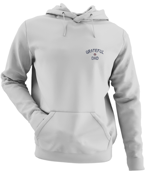 Grateful Dad Distressed - - Life is dead.® - Premium Grateful Dead Left Chest Hoodie - Sport Grey