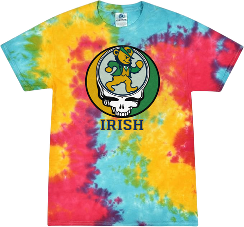 Notre Dame Dancing Leprechaun Stealie Tie-Dye T-Shirt