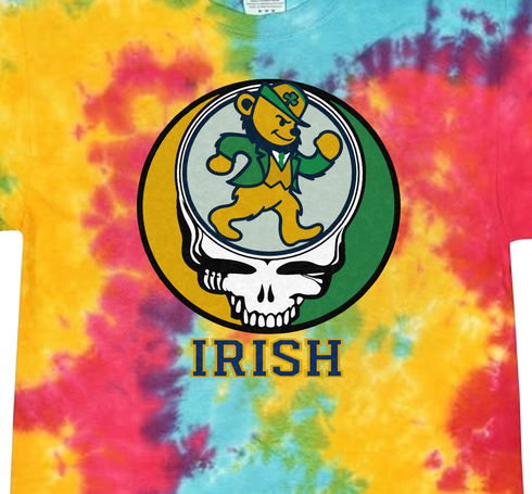 Notre Dame Dancing Leprechaun Stealie Tie-Dye T-Shirt