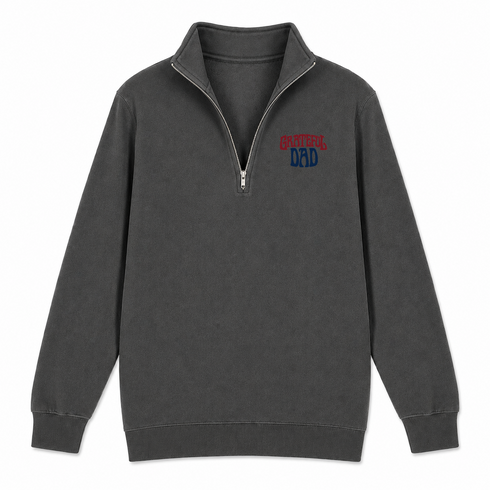 Grateful Dad - Premium Grateful Dead Quarter-Zip Pullover - Charcoal - 6