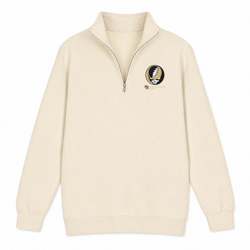 University of Colorado - Premium Grateful Dead Quarter-Zip Pullover - Sand - 2