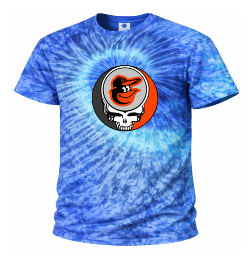 Baltimore Orioles Stealie Tie-Dye Grateful Dead T-Shirt