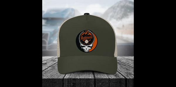Grateful Dead - Baltimore Orioles Stealie Grateful Dead Trucker Cap - StealieShop
