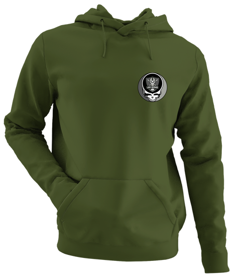 Las Vegas Football - Premium Grateful Dead Left Chest Hoodie - Military Green - 7