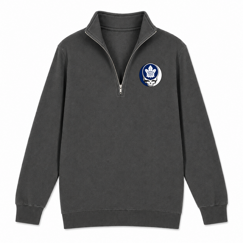 Toronto Maple Leafs - Premium Grateful Dead Quarter-Zip Pullover - Charcoal - 5