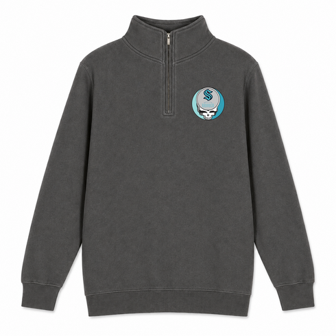 Seattle Kraken - Premium Grateful Dead Quarter-Zip Pullover - Charcoal - 5