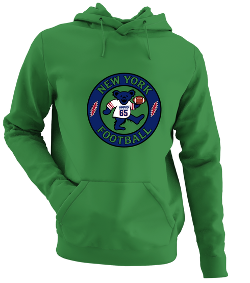 New York Football Dancing Bear - Premium Grateful Dead Hoodie - Irish Green