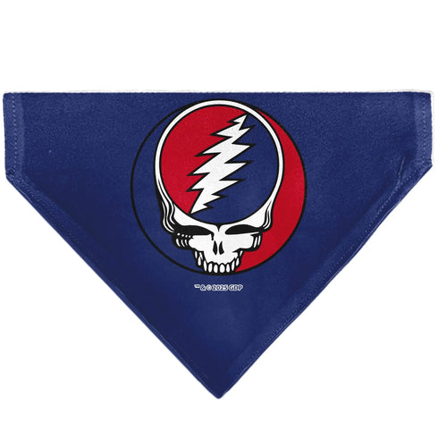 Grateful Dead - Pet Bandana - Grateful Dead Steal Your Face Logo Centered Red and Blue - StealieShop