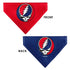 Grateful Dead - Pet Bandana - Grateful Dead Steal Your Face Logo Centered Red and Blue - StealieShop