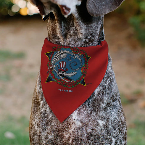 Grateful Dead - Pet Bandana - Grateful Dead Dave's Picks Volume Ten Alligator Bonus Cover Art Red - StealieShop
