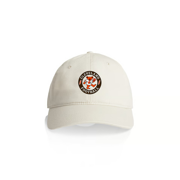Cleveland Football Dancing Bear Stealie Dad Hat - White