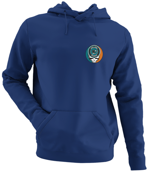 San Jose Sharks - Premium Grateful Dead Left Chest Hoodie - Navy - 2