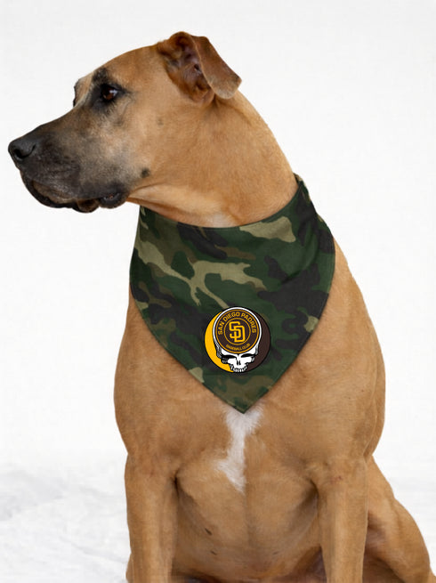 San Diego Padres Stealie Grateful Dead Dog Bandana - Fits Most Dogs