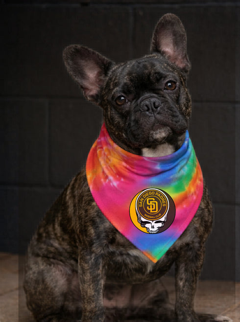 San Diego Padres Stealie Grateful Dead Dog Bandana - Fits Most Dogs