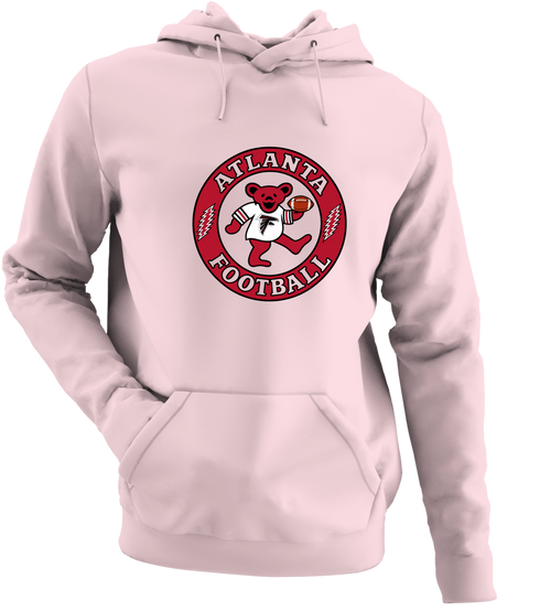 Atlanta Football Dancing Bear - Premium Grateful Dead Hoodie - Light Pink