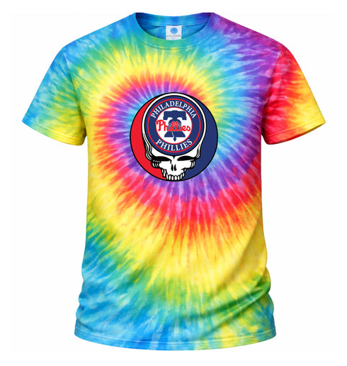 Philadelphia Phillies Stealie Tie-Dye Grateful Dead T-Shirt