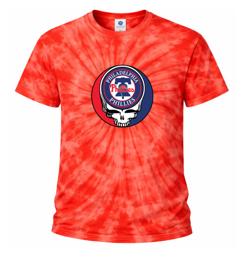 Philadelphia Phillies Stealie Tie-Dye Grateful Dead T-Shirt