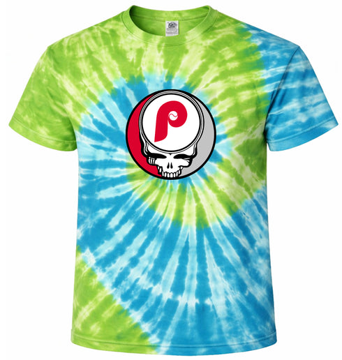 Philadelphia Phillies Stealie Tie-Dye Grateful Dead T-Shirt